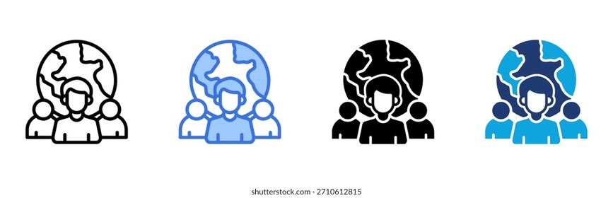 Icono de Equipo global Multi Style Ilustración vectorial