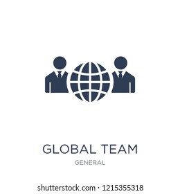 global team icon. Trendy flat vector global team icon on white background from general collection, vector illustration can be use for web and mobile, eps10