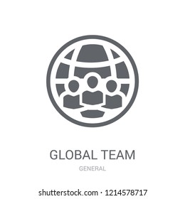 global team icon. Trendy global team logo concept on white background from General collection. Suitable for use on web apps, mobile apps and print media.