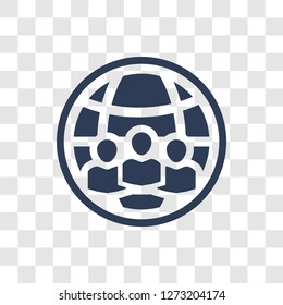 global team icon. Trendy global team logo concept on transparent background from General collection