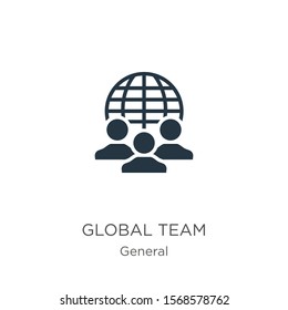 Vector de icono de equipo global. Icono de equipo global plano de moda de la colección general aislado en fondo blanco. La ilustración vectorial se puede utilizar para diseño gráfico web y móvil, logotipo, eps10