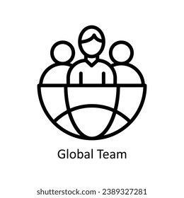 Global Team vector  outline Design illustration. Symbol on White background EPS 10 File