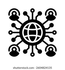 Global Teamwork line icon. linear style sign for mobile concept and web design. Outline vector icon. Symbol, logo illustration. Vector graphic