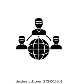 Ícone de Colaboração de Rede de Trabalho em Equipe Global