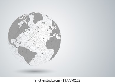 Global tech concept, Network connection – vector