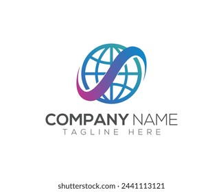 Global Tech Logo Logo Concept. Minimal Digital Global Logo Template.