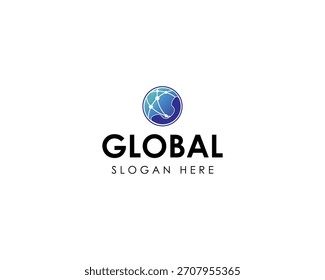 Global tech logo. Global connection with telephone logo.