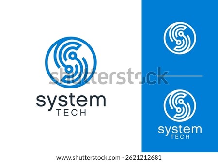 global tech logo design. globe data connection for technology, letter S, initial S symbol icon concept