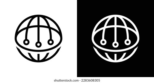 global tech logo design icon vector illustration