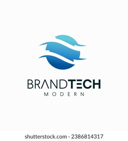 Global tech logo design illustration