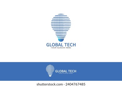 Global tech logo design illustration