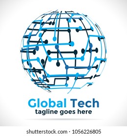 Global Tech Logo Design Template