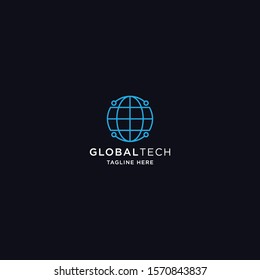 Global Tech Logo Icon Design Template Vector Illustration