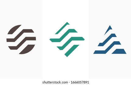 Global Tech Logo Icon Design Template Vector Illustration geometric sign set logo.