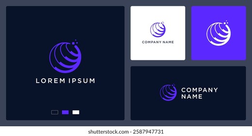 global tech logo Premium Vector template