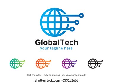 Global Tech Logo Template Design Vector, Emblem, Design Concept, Creative Symbol, Icon