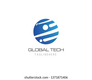 Global tech logo vector template