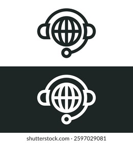 Global technical support icon icon isolated on white background. Vector illustrations are made with vector-based software.