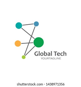 global technolgy logo icon vector illustration design template