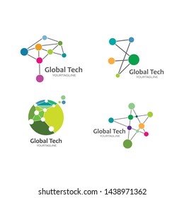 global technolgy logo icon vector illustration design template