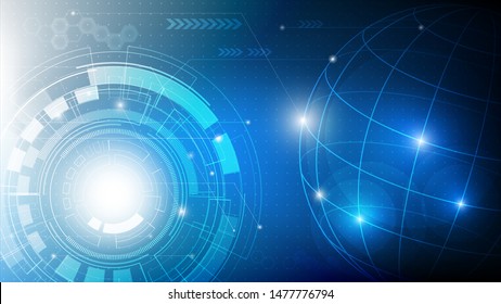 Global technology abstract futuristic background,  Hi-tech digital technology and engineering, digital telecom concept, Vector illustration