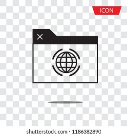 Global technology in browser vector icon, Holding globe, social network vector icon.