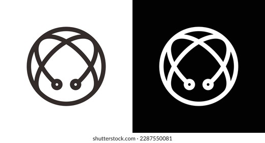 global technology design logo icon vector illustration
