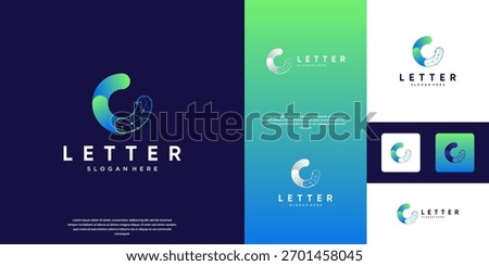 global technology digital service logo, with a circular O shape concept, vector graphic design.