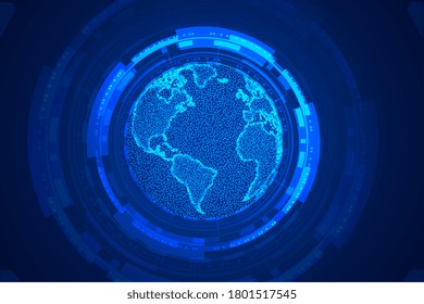 global technology earth concept blue background design
