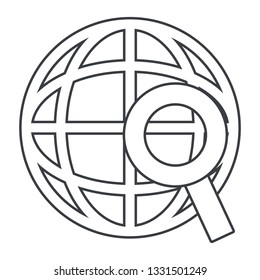 global technology icon cartoon