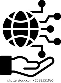 Global Technology Icon Glyph Vector Illustration