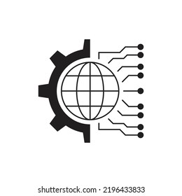 Global technology icon. Global networking symbol. isolated on white background