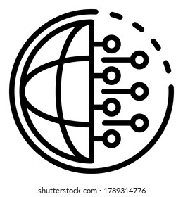 Global technology icon. Outline global technology vector icon for web design isolated on white background