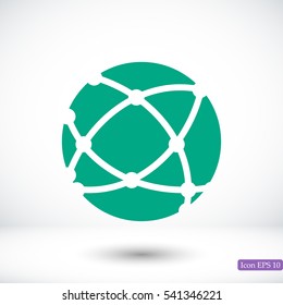 Global technology icon, vector best flat icon, EPS