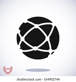 Global technology icon, vector best flat icon, EPS