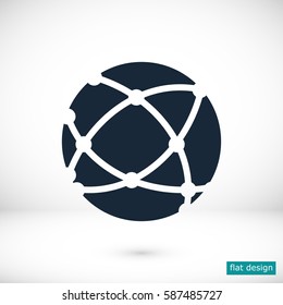 Global technology icon, vector best flat icon, EPS