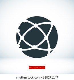 Global technology icon, vector best flat icon, EPS