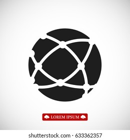 Global technology icon, vector best flat icon, EPS