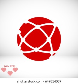 Global technology icon, vector best flat icon, EPS