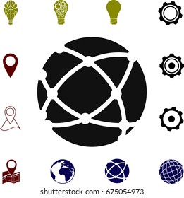 Global technology icon, vector best flat icon, EPS