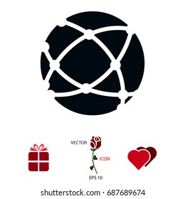 Global technology icon, vector best flat icon, EPS