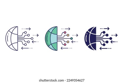 Global technology icon vector illustration