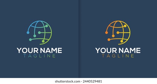 global technology logo collection, planet technology