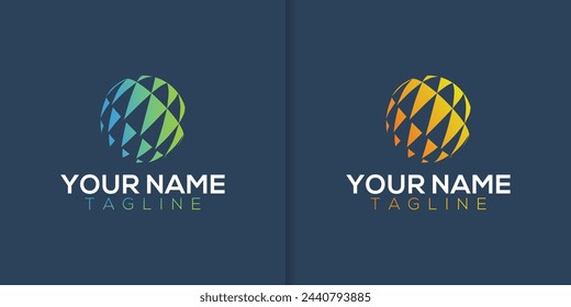 global technology logo collection, planet technology