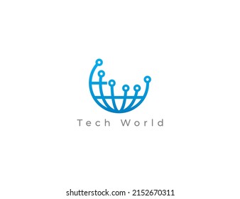 Global Technology Logo Concept sign icon symbol Design. Vector illustration logo template