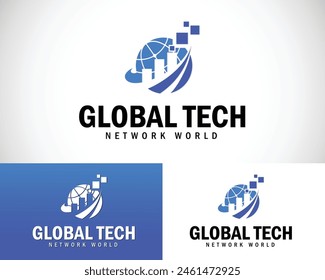 global technology logo creative design concept diagram marketing finance business