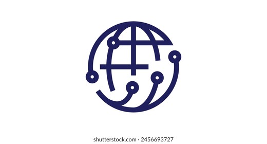 global technology logo design, internet, network, connection, logo design template, icon, symbol, vector.