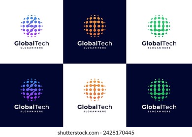 global technology logo with initials letter S, T, U