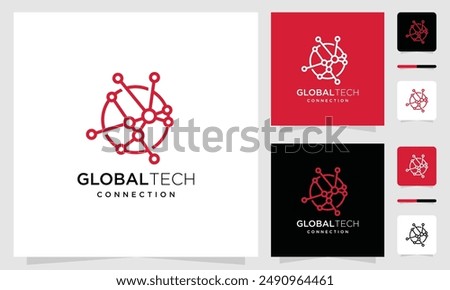 Global technology Logo inspiration Digital vector.Global technology and Design Template	