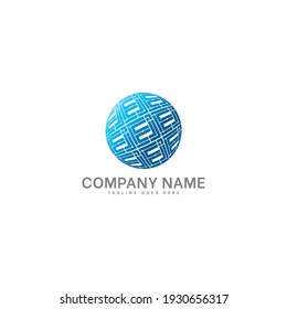 Global technology logo, Global Tech icon, Data network 